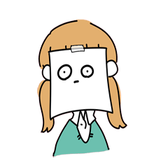 [LINEスタンプ] 貼り紙ガール