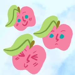 [LINEスタンプ] Meet Pink Apple！