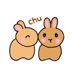 [LINEスタンプ] ラブリーうさうさ オレンジ まろん
