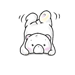 [LINEスタンプ] 逆さ白クマ