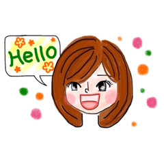 [LINEスタンプ] ボブカットの女の子ちっひぃ♡ご挨拶編