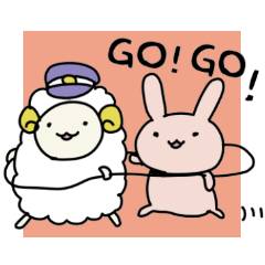 [LINEスタンプ] うさぎとひつじのゆるい日常