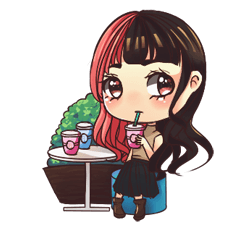[LINEスタンプ] Tumblr Girl