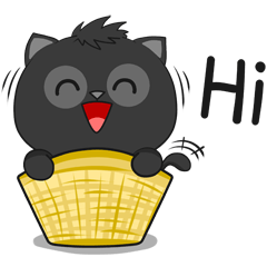 [LINEスタンプ] Black Cat (English)