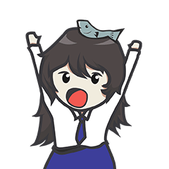[LINEスタンプ] Little girl ＆Salmon