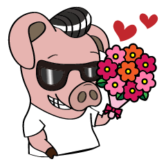 [LINEスタンプ] I am a handsome pigの画像（メイン）