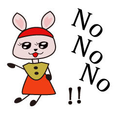 [LINEスタンプ] Cute Red Hat Rabbit
