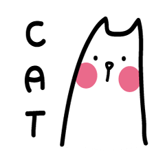 [LINEスタンプ] Cat with pink cheeks
