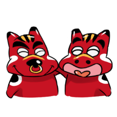 [LINEスタンプ] 阿吽の宝来赤べこ