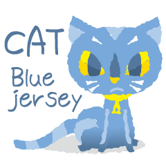 [LINEスタンプ] CAT Blue jerseyの画像（メイン）