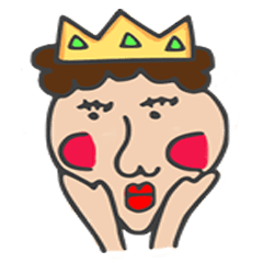 [LINEスタンプ] she has curl hair