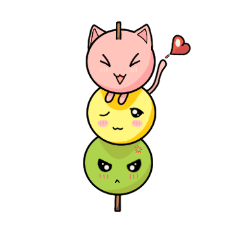 [LINEスタンプ] Cute Kitty Dango Trio