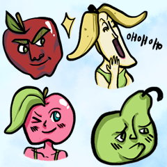 [LINEスタンプ] Meet the Fruitsheads！