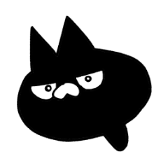 [LINEスタンプ] ねこ(くろ)