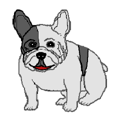 [LINEスタンプ] フレンチブルドッグによる24の会話