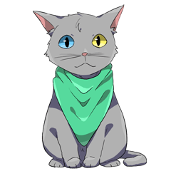 [LINEスタンプ] スカーフを巻いた猫2の画像（メイン）