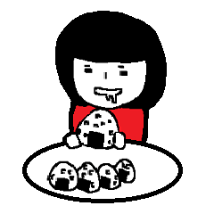 [LINEスタンプ] 食いしん坊な女の子