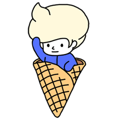 [LINEスタンプ] アイスクリームの男の子 ＆ バニラリオの画像（メイン）