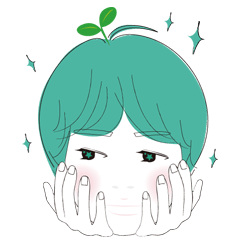 [LINEスタンプ] a Boy with Green Lake hair vol.1