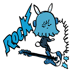 [LINEスタンプ] ブルービィ·ロックと空飛ぶギター