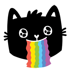 [LINEスタンプ] Black rainbow cat