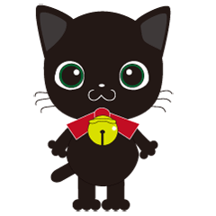 [LINEスタンプ] Short tail Black cat