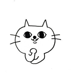 [LINEスタンプ] かわいいしろねこ