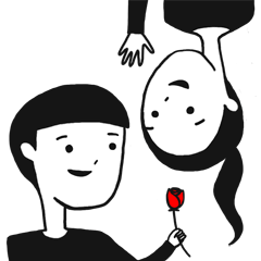 [LINEスタンプ] Boy and Girl in Black and White