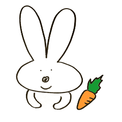 [LINEスタンプ] やたら目の近いうさぎ インドネシア語版
