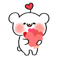 [LINEスタンプ] A cute bear with hearts