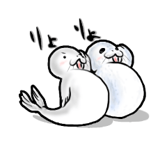 [LINEスタンプ] 白とゴマ模様のアザラシ