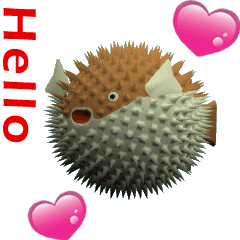 [LINEスタンプ] CG Porcupinefish (2)の画像（メイン）