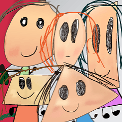 [LINEスタンプ] Shape BB Five (Happy Together)