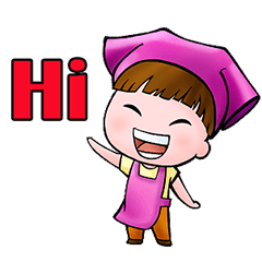 [LINEスタンプ] Waitress Cassie