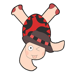 [LINEスタンプ] Dino, Red foot turtle
