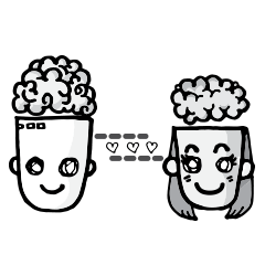 [LINEスタンプ] Mr. and Miss Brain