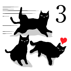 [LINEスタンプ] 黒ネコは時々3