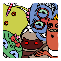 [LINEスタンプ] Fun party of monsters