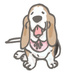 [LINEスタンプ] 老犬バセットの日常の画像（メイン）
