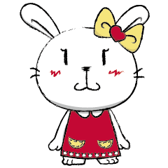 [LINEスタンプ] Dou bu lei dou Rabbit-Ms. Lei dou