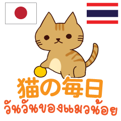 [LINEスタンプ] 猫の毎日 日本語タイ語の画像（メイン）