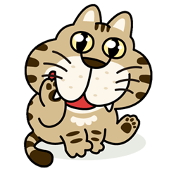 [LINEスタンプ] キジ猫のトラちゃん