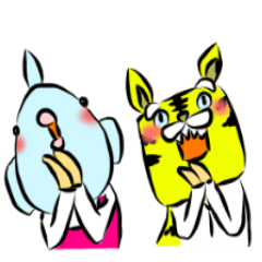 [LINEスタンプ] うおきちとらきち