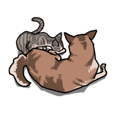 [LINEスタンプ] 後ろ姿のイヌとネコ