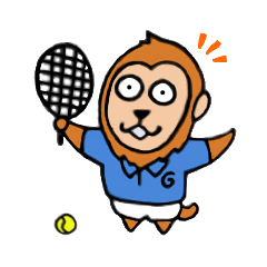 [LINEスタンプ] テニスをするサル！