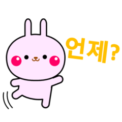 [LINEスタンプ] ウサギの質問(韓国語)