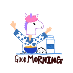 [LINEスタンプ] ユニコーンヘッド・ガール