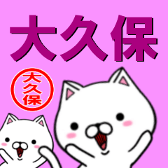 [LINEスタンプ] 超★大久保(おおくぼ・オオクボ)なネコの画像（メイン）