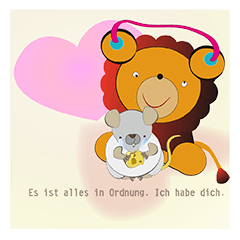 [LINEスタンプ] Lion LULU works log: German