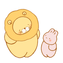 [LINEスタンプ] ライオンさんとウサギさんのスタンプ